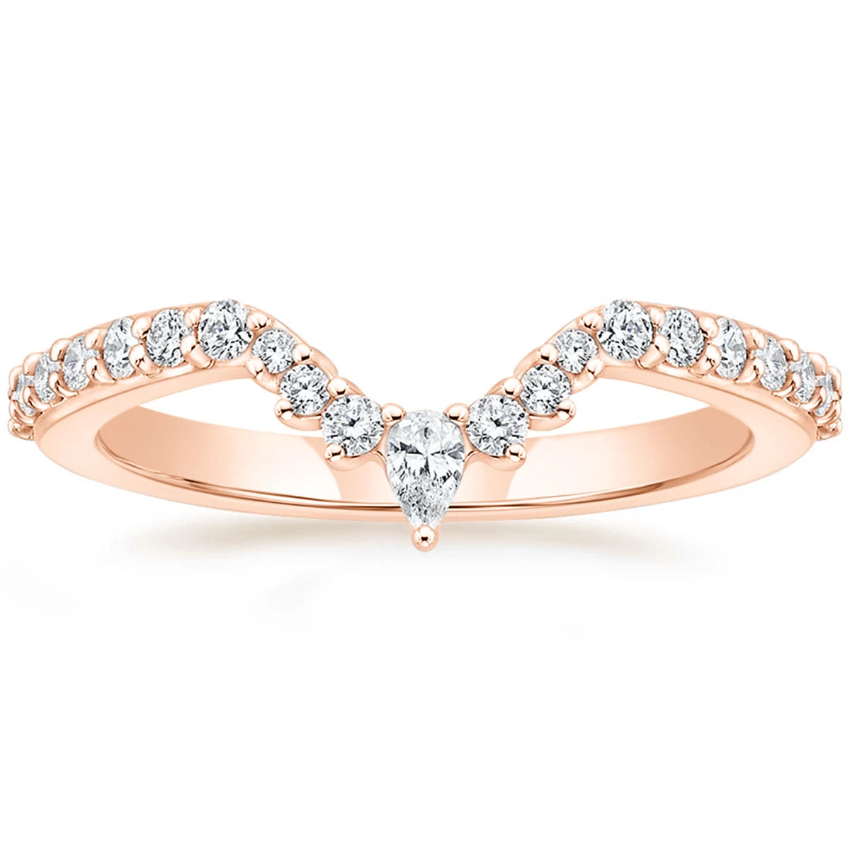 OAHLAN Fashion Trendy Jewelry Cubic Zirconia Half Eternity Curve Women Copper Gold Plated Ring Oval Cut Stackable Engagement