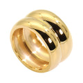 OAHLAN Fashion Jewelry Manufacturer Double-layer Gold Plated 13MM Stainless Steel Rings for Women Wedding Anniversary Gifts