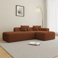 Modular L-Shape Velvet Fabric Sectional Sofa Couch Vacuum Compress Packing Living Room Lounge for Hotels Sponge Filling