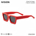 2025 High-End Sunglasses with Large Square Frame Acetate Glasses for Men and Women Polarized Lenses in Blue Red Simple Trend
