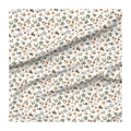 Woodland Sage Florals Green Flowers Gray Beige Olive Printed on Chiffon Fabric for Dresses