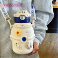 Creative Cartoon Children's Interplanetary Space Astronaut Thermos Cup Cute Silicone Insulated Kettle CUP 1949