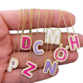 Hot Sale Custom Enamel Letters Necklace With Colorful Enamel Name Necklace for Jewelry Alloy Gold Plated Custom Name Necklace MegaBDM