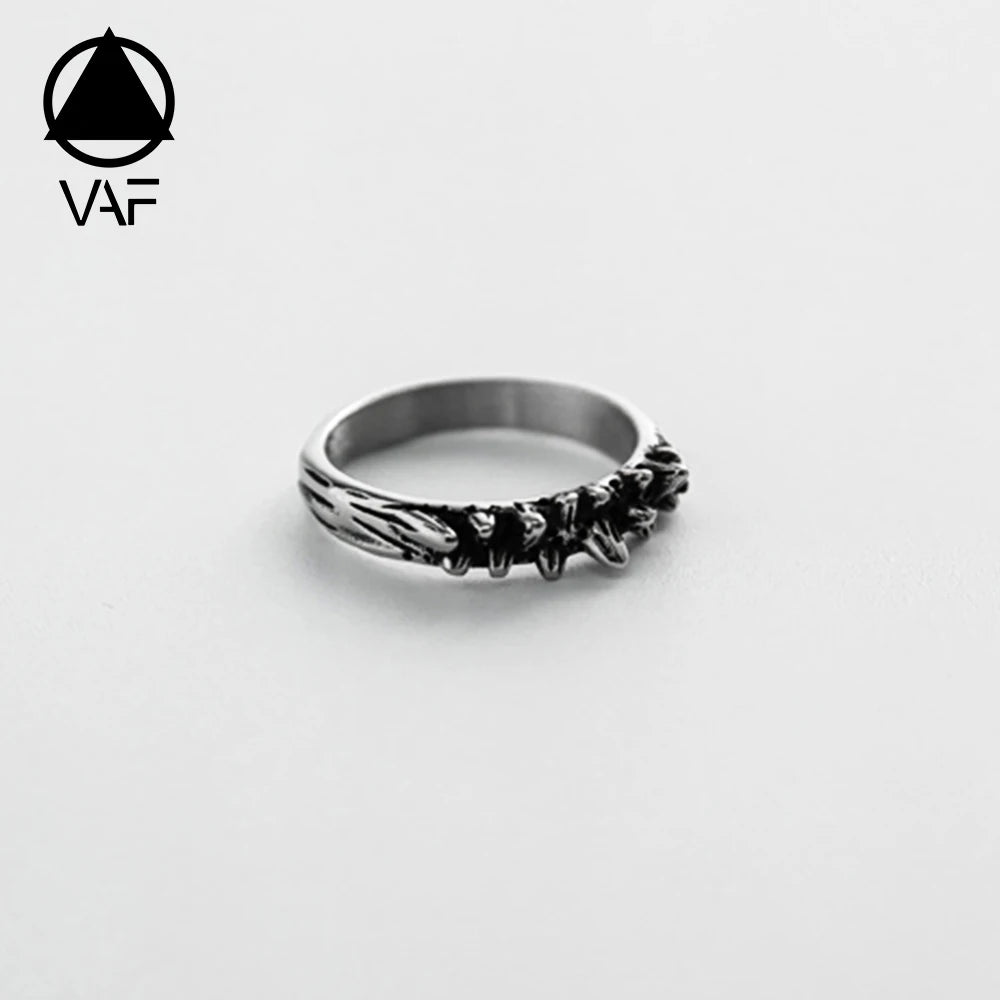 VAF Unique & Creative Spiked Thorns Ring Slender Stainless Steel Ring for Men Women and All Genders