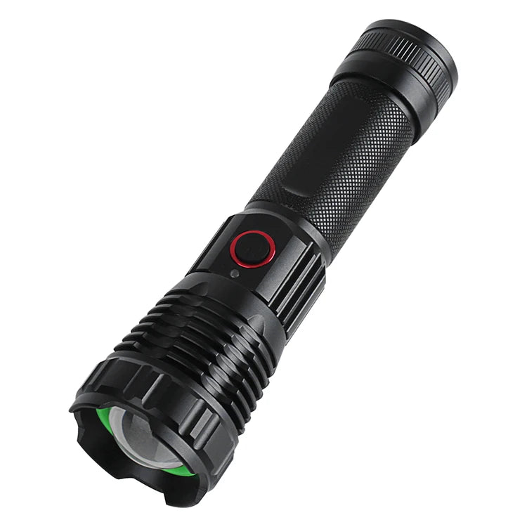 Multi-function LED Torch IP68 Waterproof Battery Zoomable Type C Charging Led Torch for Hunting Camping Hiking Fishing Trekking