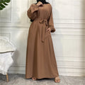 14 Colors Islamic Clothing Muslim Modest Maxi Dress With Side Pockets Slim Sleeves Elastic Cuff Solid Closed Nida Abaya