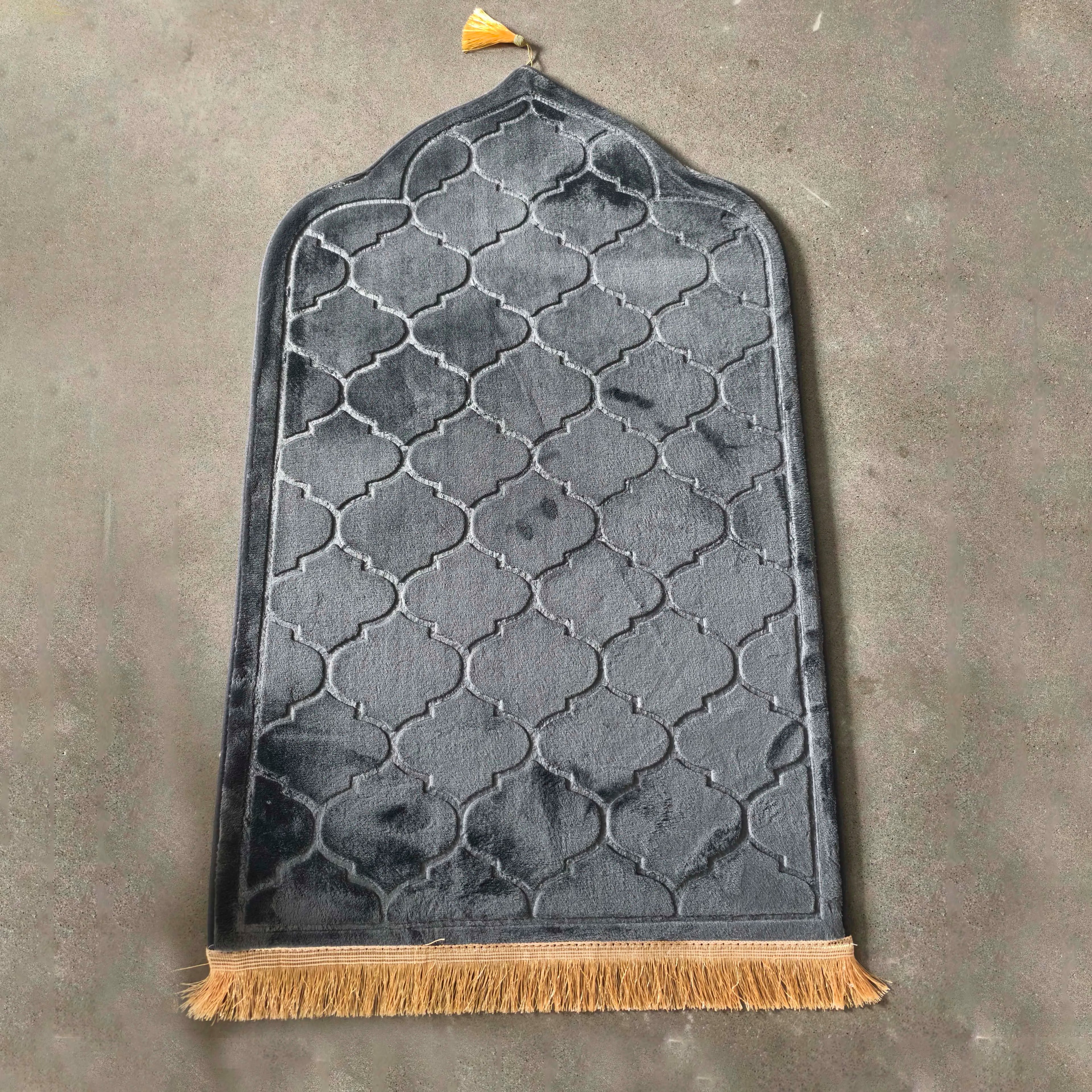Adult Prayer Mat with Knee Cushion - Extra Soft 17 Colors Embossed Premium Islamic Rug Perfect Muslim Gift for Eid & Wedding