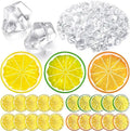 Simulation Plastic Fruit Lemon Slices Eco-Friendly Clear Fake Crushed Ice Rocks Kitchen Home Decor Vase Fillers Table