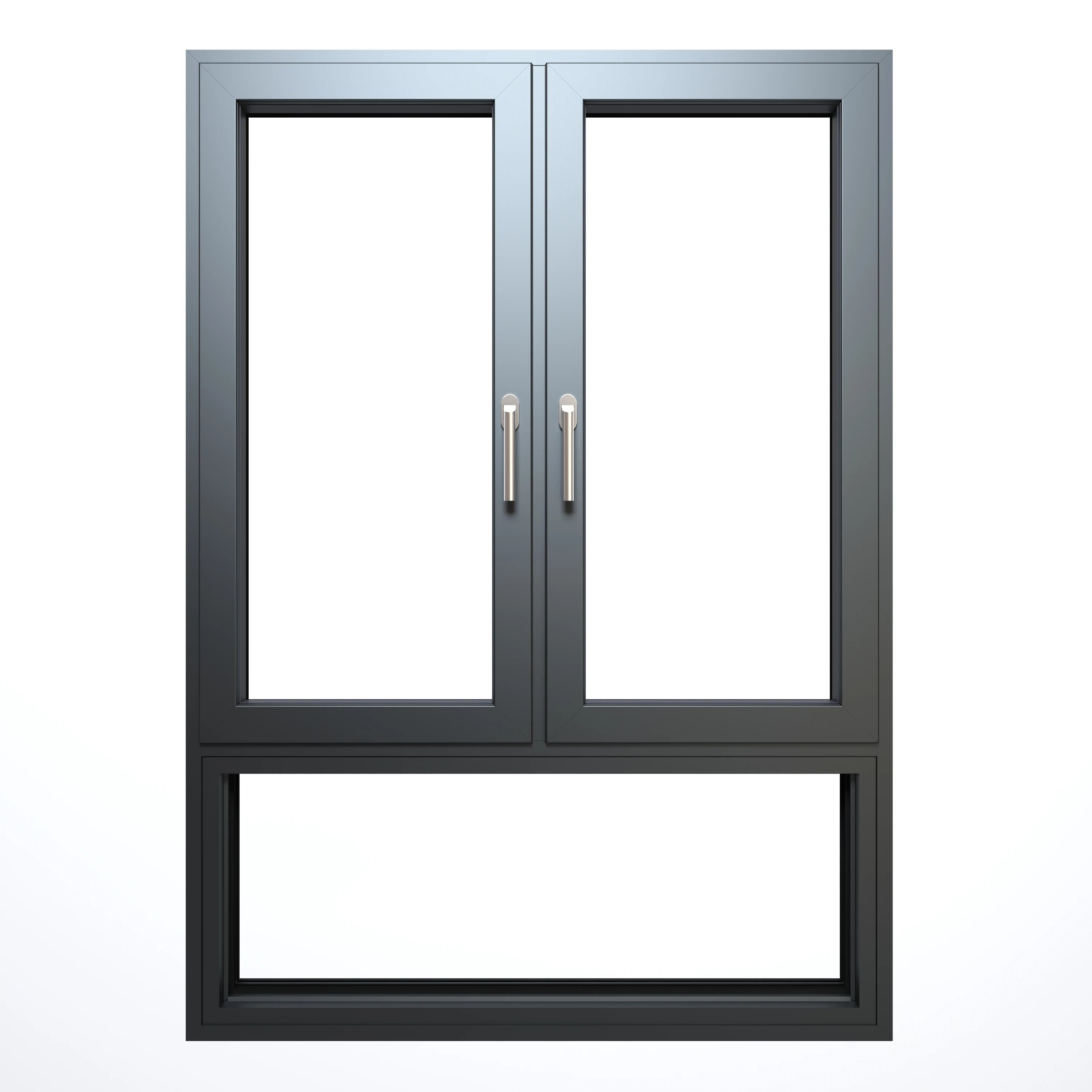 Modern Thermal Break Soundproof Hollow Glass Double Sash Aluminum Glass Casement Window for Family Home Apartment Interior