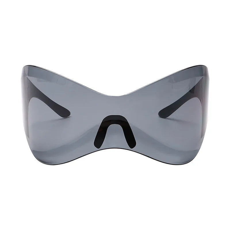 Superhot Eyewear 70200 Fashion 2023 Futuristic Butterfly Oversized Mono Lens Y2K Shades Sunglasses