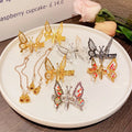 KUACHI Wholesale New Moving Butterfly Hair Clips Diy Tassel Beaded Sparkle Girls Metal Hair Clips