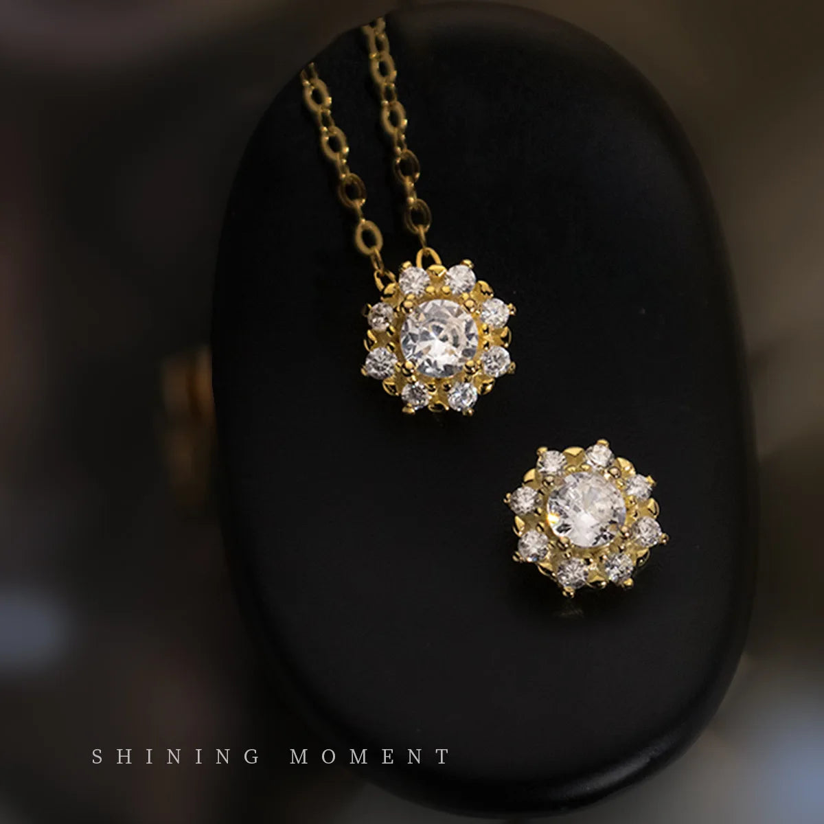 Fashion Necklaces 925 Sterling Silver Diamond Necklace Jewelry Sunflower Christmas Snow Flower Gold Plated Necklaces for Women