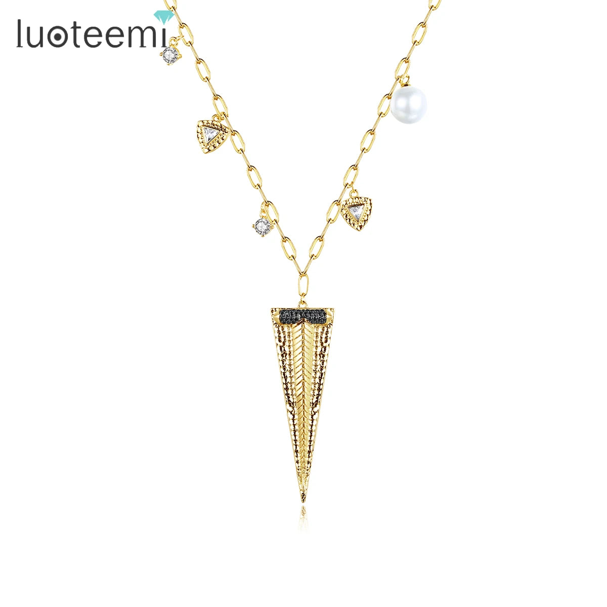 LUOTEEMI Trendy Women Accessories Customised Necklaces CZ Trendy Personalized Wholesale Jewelry