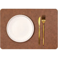 Custom Luxury Brown Vintage Leather Placemat Faux Leather Placemats Waterproof Coffee Mats Placemats Leather for Restaurant