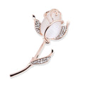 Cymophane Cat's Eye Stone Hot Sell  Fashion Women Girls Ladies RhineStone Beautiful Crystal Rose Flower Brooch for Suit