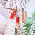 Huiying Tumble Shaped Mixed Stone Pendants Healing Red Agate Gemstone Charms For Necklace Jewelry Making Hole Jewelry