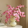 Faux White Head Butterfly Orchid Real Touch Latex Artificial Flowers Phalaenopsis Amabilis Orchid Plant Graduation New Year Wall