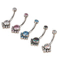 Female Navel Buckle Body Piercing G23 Titanium Belly Button Ring Nailing Catch Zircon Umbilical Rings