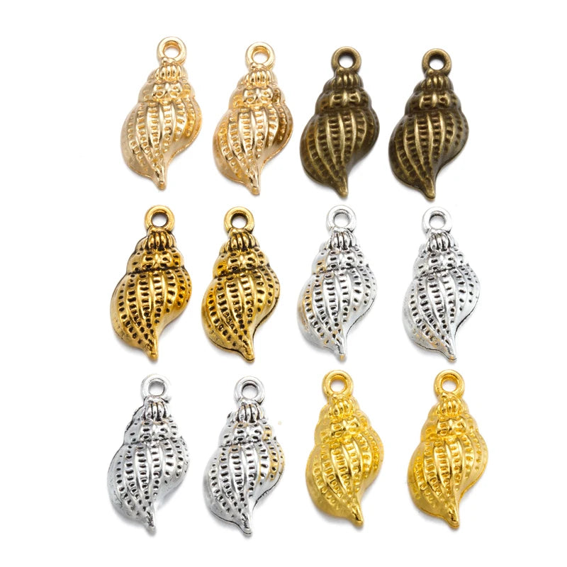 5 colors Zinc Alloy Conch Charms for necklace earring bracelet jewelry DIY handmade Jewelry accessories 19*9mm D7135