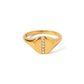 Fashion Fine Stainless Steel Hoop Ring 18k Gold Plated Zircon Rings Women
