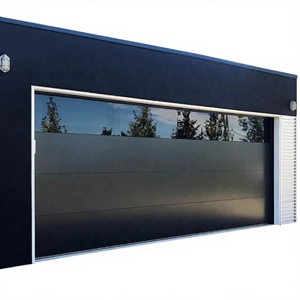 Modern Automatic Security Garage Door Hurricane Resistant Soundproof Smart Segmented Glass Garage Door