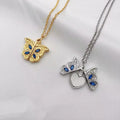 Creative Metal Diamond Butterfly Love Openable Photo Box Pendant Necklace Simple Clavicle Chain Necklace Open Heart Necklace