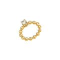 18K Gold Plated Stainless Steel Jewelry Round Steel Ball Claw Zircon Ring for Woman Party Accessories Ring R234206