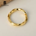 ICEBELA Jewelry Japanese and Korean Niche Geometric Twisted Line Silver Ring Mobius 925 Sterling Silver Twisted Ring