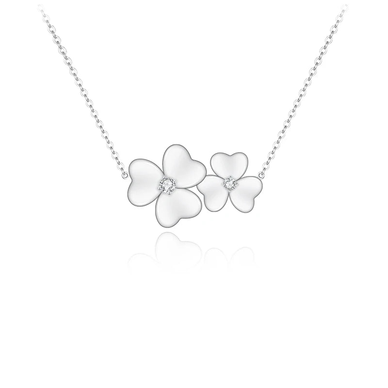 New Custom Ladies Jewelry Accessories Wholesale Luxury Design 925 Sterling Silver Flower Necklace