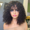 Foxen Raw Vietnamese Hair Hd Lace Frontal Wig 150 Density Short Wigs with Bangs Glueless Original Human Hair Water Wave Bob Wig