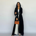 MQ128 Middle East Turkey Marocan Kaftan Dubai Rhinestone Beaded Cardigan Robe Long Abaya Women Muslim Dresses With Headscarf