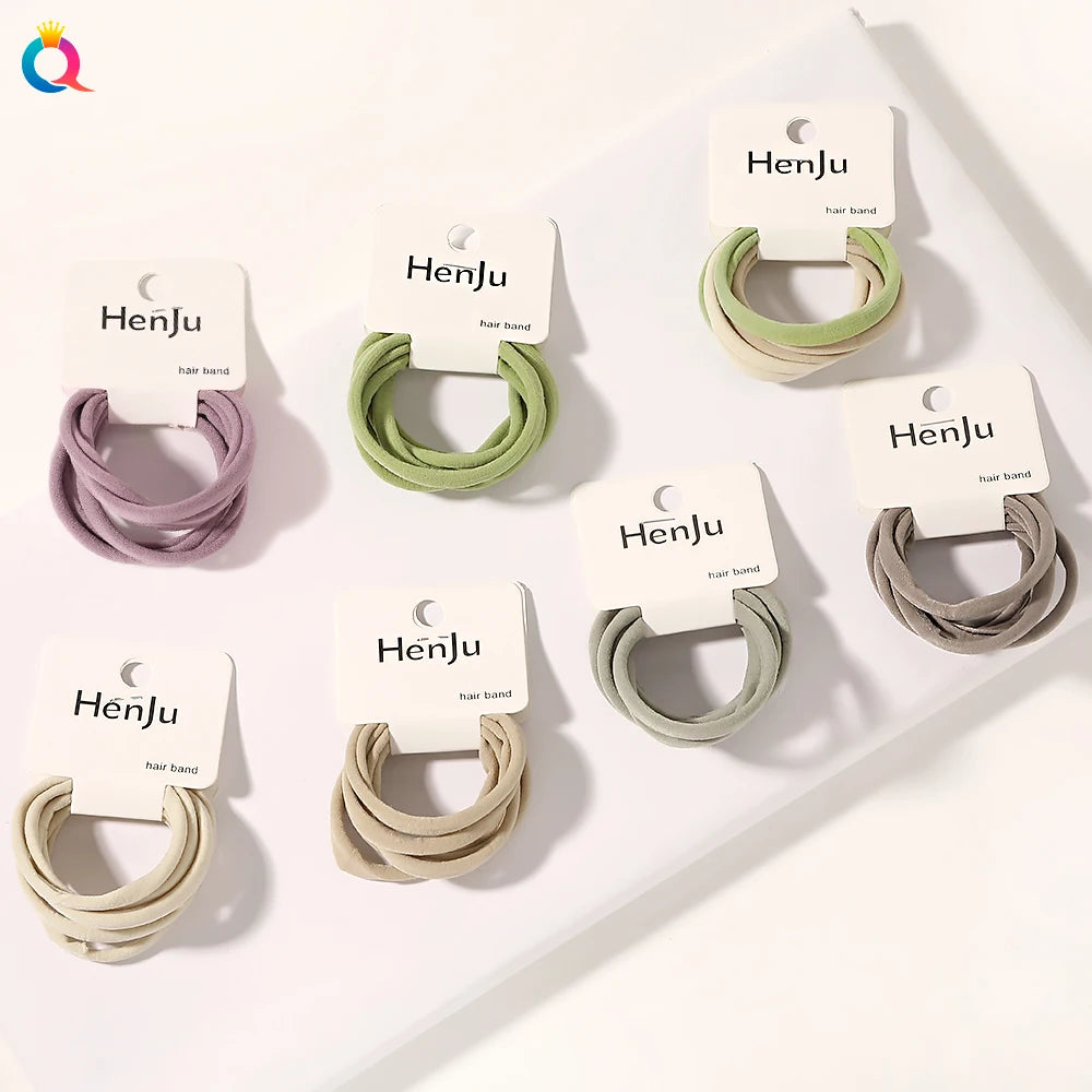 QIYUE Mini High Elastic Fabric Hair Bands Custom Logo & Fruit Colors Fashion Traceless Hair Rings for Girls Low MOQ