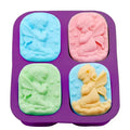 4 Cavities 3D Angels Statue Handmade Silicone Soap Mold for Making Cake Chocolate Candle Soap Mold