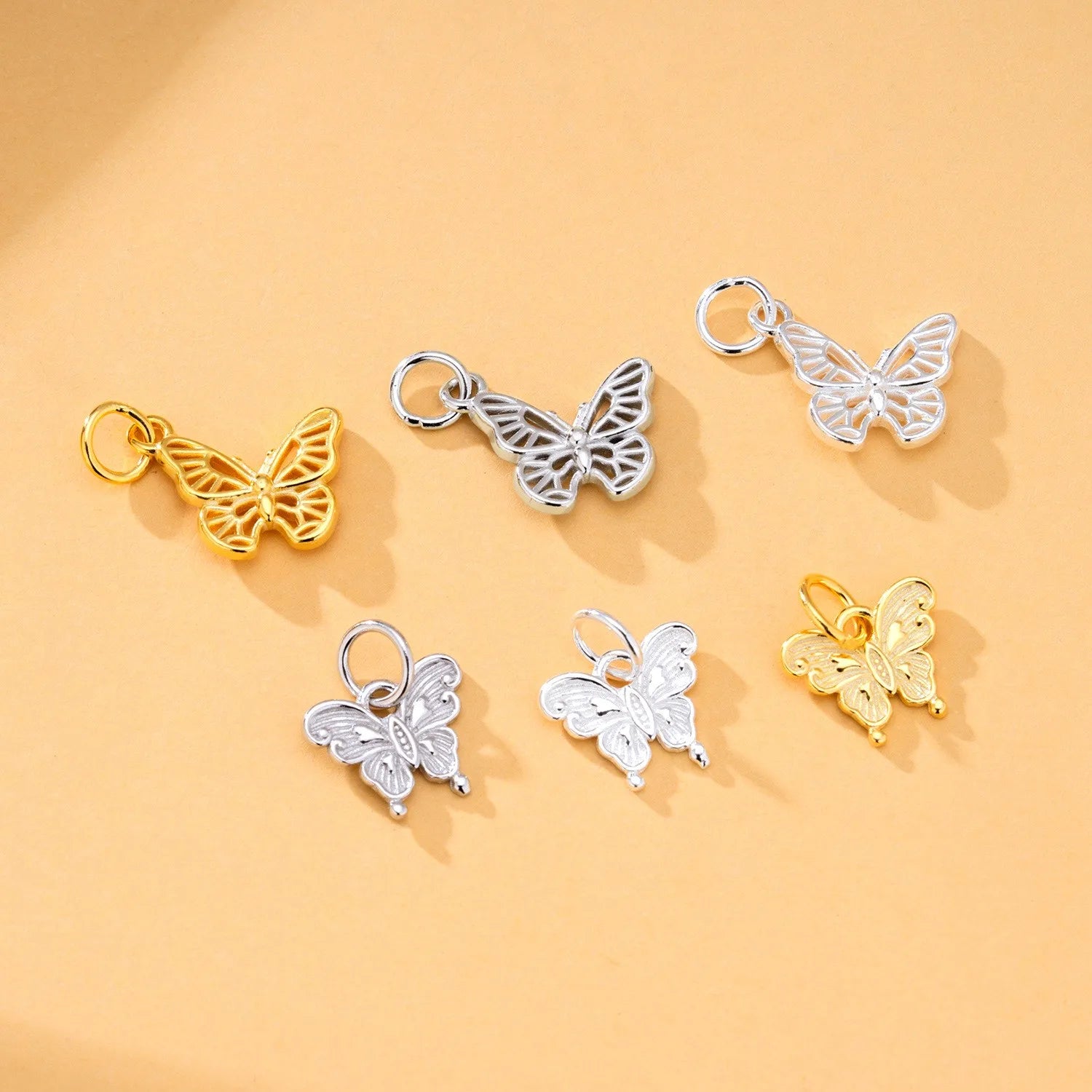 Fast Butterfly Charms 925 Sterling Silver Wholesale Fine Jewelry Pendants for Making Necklace