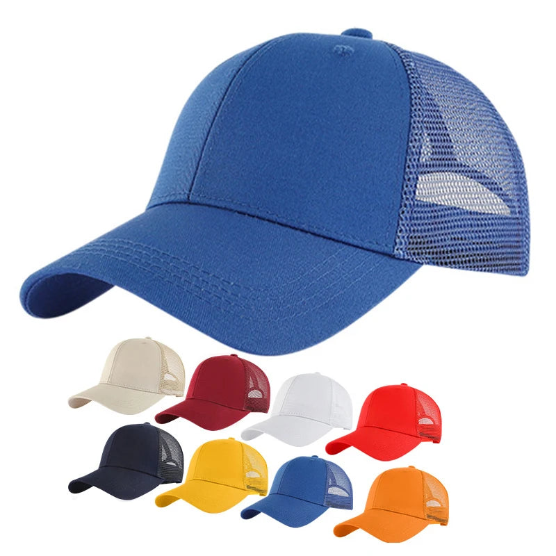 Hip Hop Blank Custom Logo 6 Panels Mesh 3D Embroidery Sports Baseball Caps Common Fabric Four Seasons