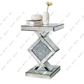 Free Shipping Mirrored Living Room Furniture Silver Crushed Diamond Side Tables Modern Glass Coffee Table