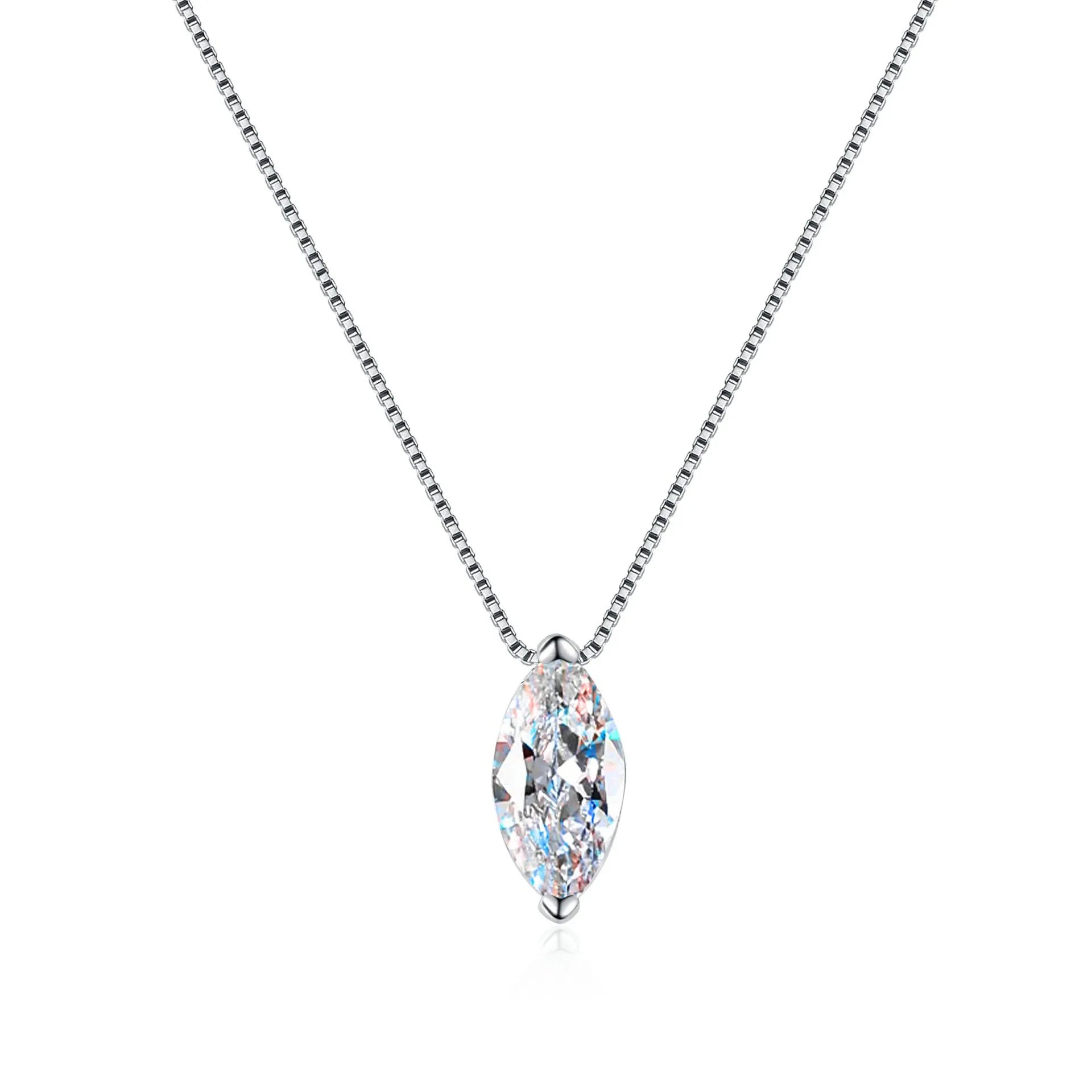 Moissanite Collarbone Chain Eye Pendant Necklace New Design Light Luxury S925 Sterling Silver Marquise Cut 1ct for Women R.GEM.