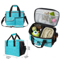 Dog & Cat Travel Foldable Waterproof Soft Carrier Tote Bag with Multi-Function Pockets Pet Food Container