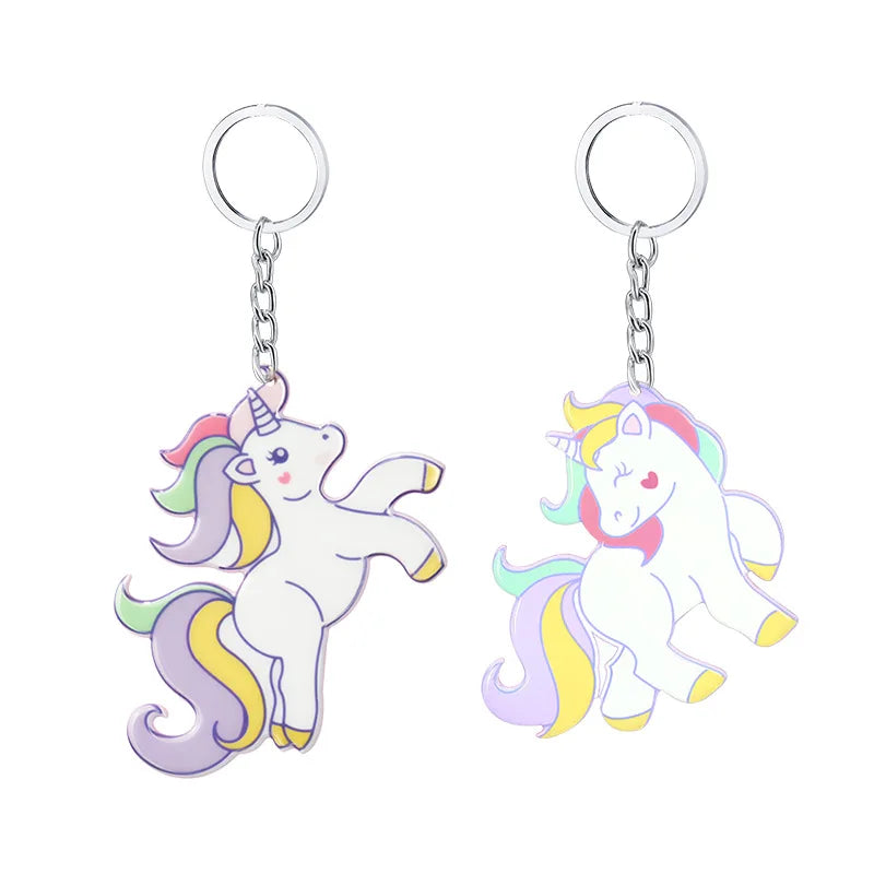Factory Direct MAIFENG Brand Unisex Acrylic/Resin/Lucite Keychain Pendant Cartoon Unicorn Shape Party Gift