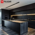 PA Ready to Assemble Complete Full Built in Modular Black Island Smart Kitchen Cabinets Unit