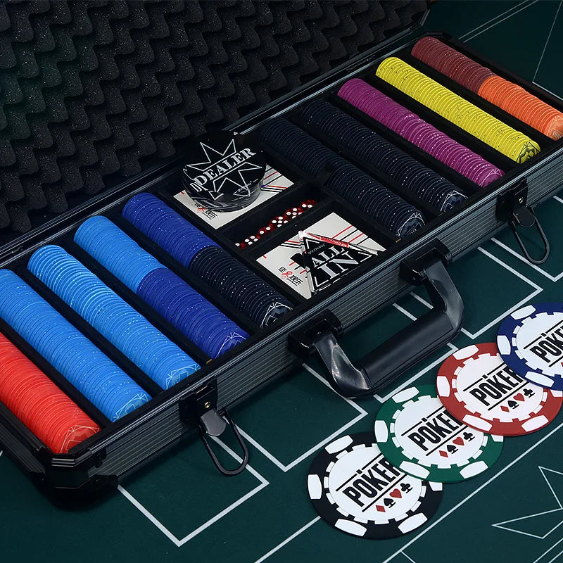 New Arrival Professional 10g Ceramic Poker Chip Set 500pcs Custom-designed with 39mm Diameter with Thickened Aluminum case
