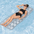 Bestway 43024 Metal Tech Lounge Inflatable PVC Water Bed Mattress Portable for Pool Sea & Swimming Use Transparent Design