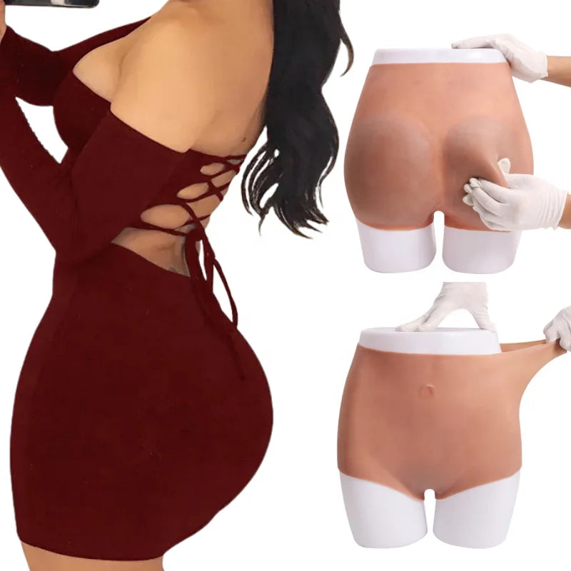 Plus Size Large Bum Triangles Panty Butt Lift Silicone Buttocks Enhancer Padded Pants for Fake Bums Butt and Hips Underwear