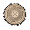Bohemian Natural Burlap Placemat 15" Fringed Edge Round Jute Placemats for Dining Table Decorative