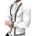 Men's Summer Fashion Dress Shirt High Quality Long-Sleeved Digital Printed Single Breasted Breathable Fabric