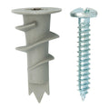 Hollow Wall Bolt Anchor with Screws Drywall M4*32 Plastic Expansion Tube Ribbed Wall Anchors