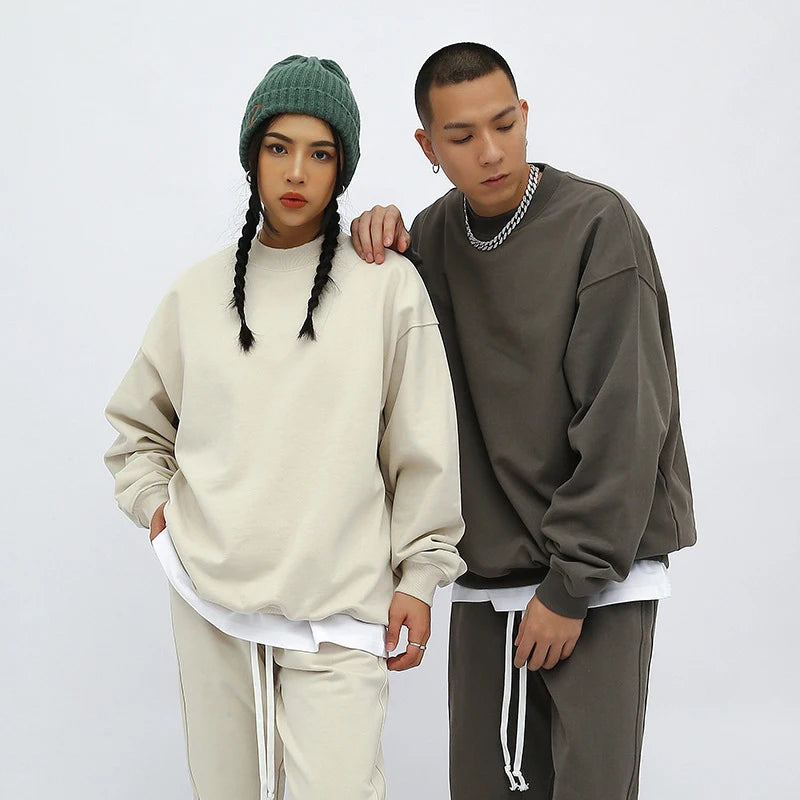 2026 New 420gsm Custom Logo Printed Mens Clothing 100%cotton Sweatshirts Men's Oversized Sweatshirt