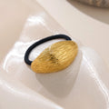 Dazan New HOT 18k Gold Plated Stainless Steel French Vintage Beauty High End Embossed Oval Hair Accessories Holiday Lady Gift