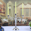 QIAN HU Elegant European Silver Metal Candlestick Holder Home Decorative Dinner Wedding Lanterns & Candle Jars