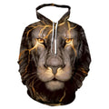 Fitspi Wholesale 3d Digital Men's Hooded Sweater Cool Animal Printing Source Factory Men's Sweatshirt Pullover Hoodies